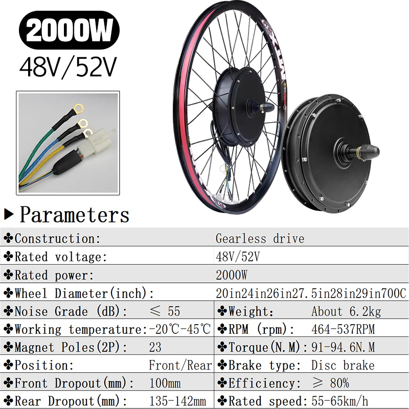 MTX 48V52V 2000W 전기 자전거 모터 휠 2 - 72V 5000W Hub Motor Kit 리뷰 및 가격