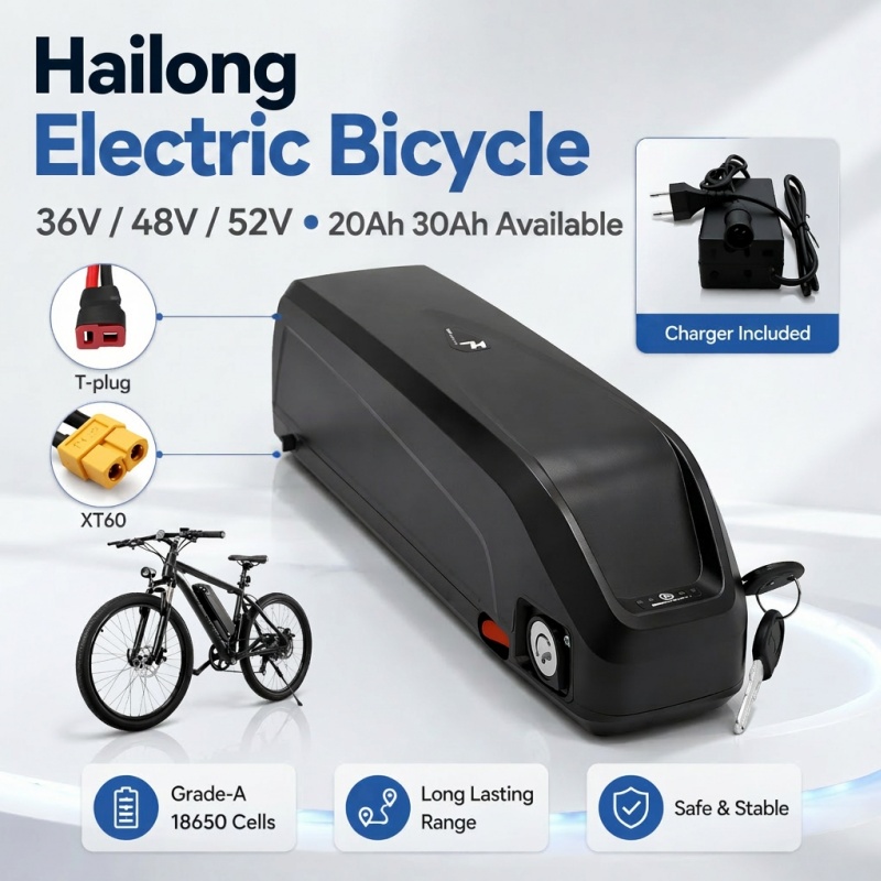 다양한 크기의 전기자전거 배터리 하이롱 모델, 36V  - Ebike Battery 48V 20Ah Hailong 리뷰 및 가격