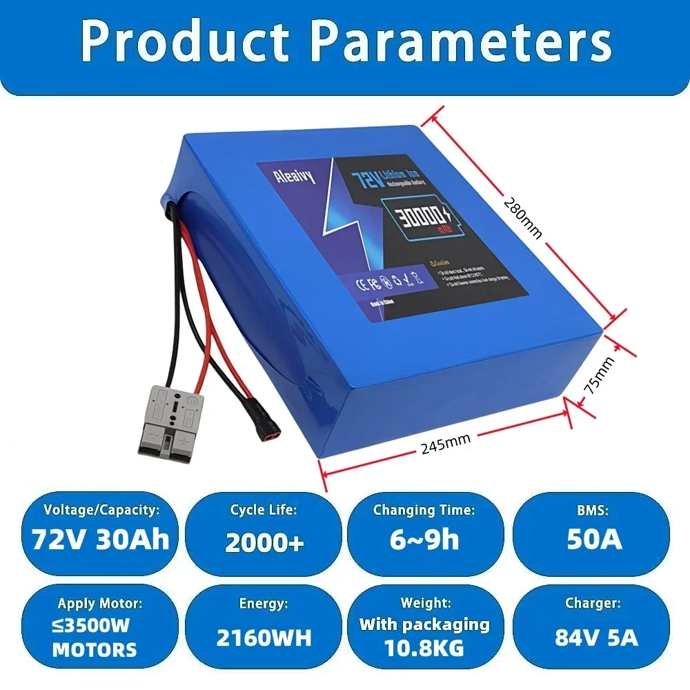 72V 30Ah 고출력 고속 충전 21700 리튬 배터 - Electric Bicycle Battery 72V 30Ah 리뷰 및 가격